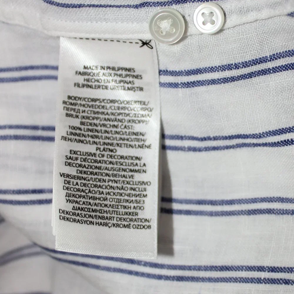 Polo Ralph Lauren Striped Linen Shirt Long Sleeve XL/TG - Picture 8 of 11